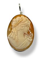 Pendant Mandile 1922 Woman Cammei  in Silver Conchiglia 2MCICM123